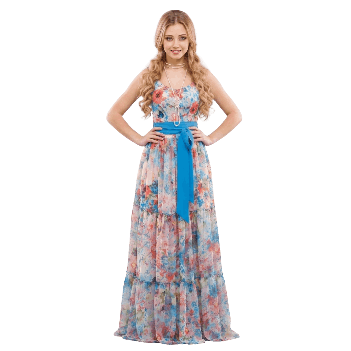 Floral Chiffon Maxi Dress