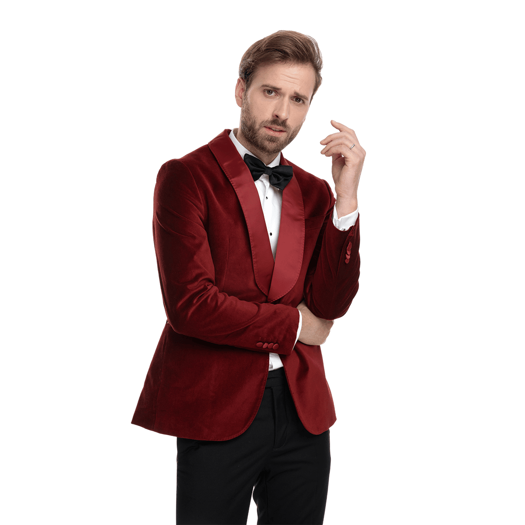 Ruby Velvet Shawl Collar Tuxedo