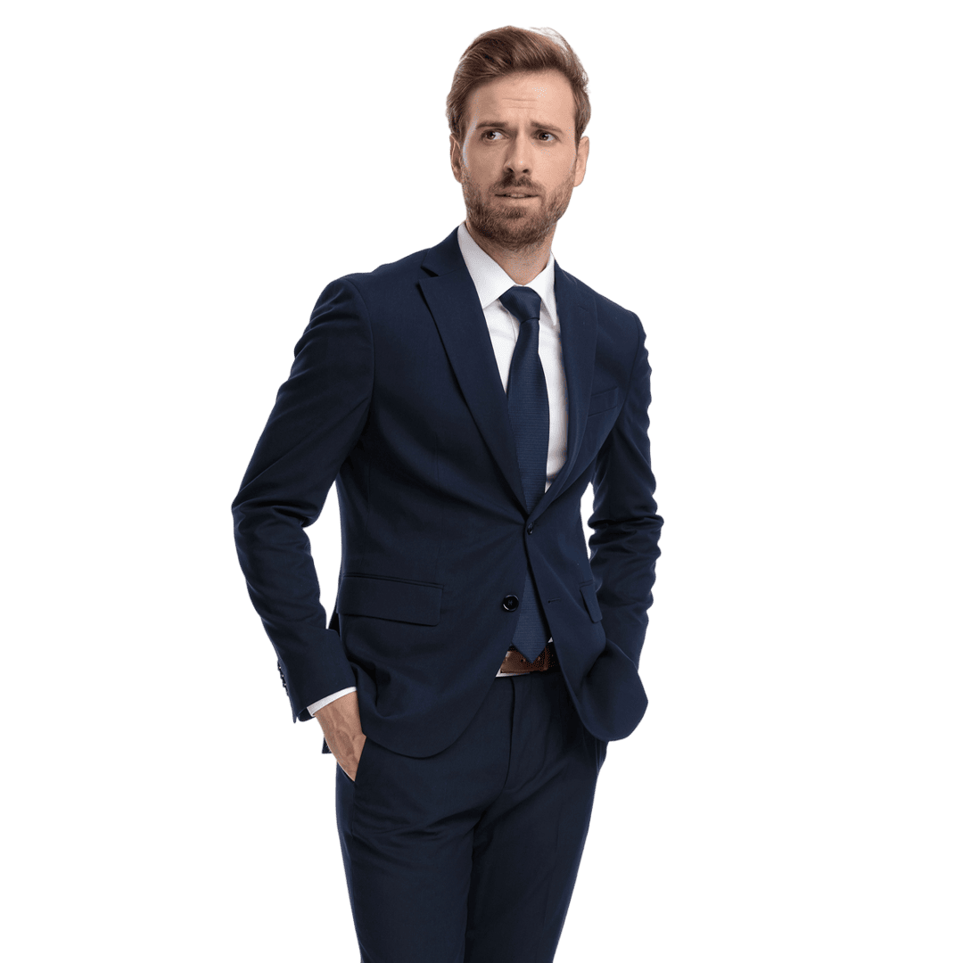 Midnight Navy Single-Breasted Tailored Suit